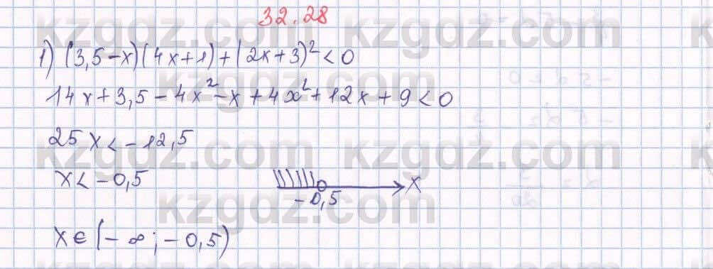 Алгебра Абылкасымова 7 класс 2017 Упражнение 32.28
