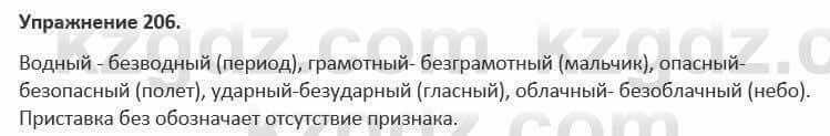 Русский язык и литература Жанпейс 5 класс 2017 Учебник. Часть 1 Упражнение 206