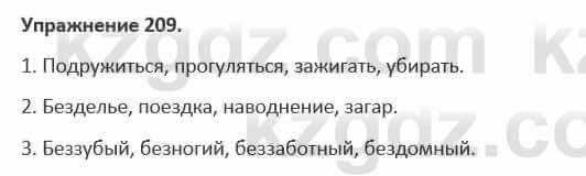 Русский язык и литература Жанпейс 5 класс 2017 Учебник. Часть 1 Упражнение 209