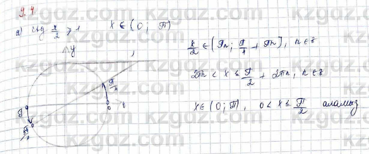 Алгебра Абылкасымова 10 класс 2019 Обще-гуманитарное направление Упражнение 9.4