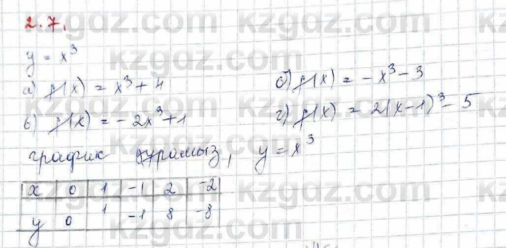 Алгебра Абылкасымова 10 класс 2019 Обще-гуманитарное направление Упражнение 2.7