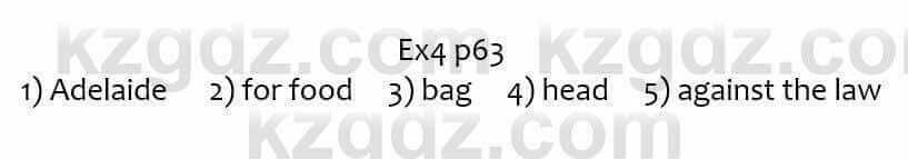 Английский язык Ben Goldstein 6 класс 2017 Упражнение Ex4 p63