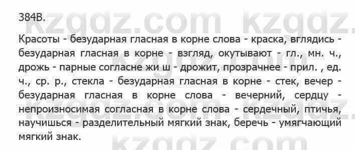 Русский язык Сабитова 5 класс 2017 Упражнение 384В