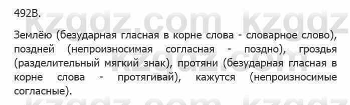 Русский язык Сабитова 5 класс 2017 Упражнение 492В