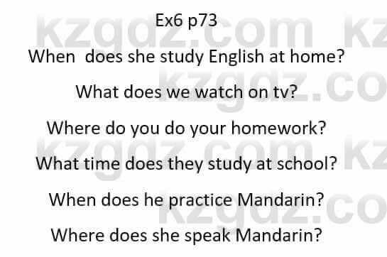 Английский язык Ben Wetz 5 класс 2019 Упражнение Ex6 p73