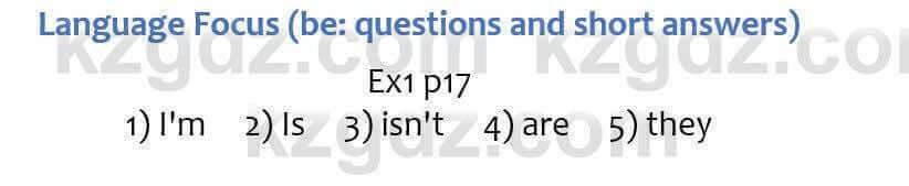 Английский язык Ben Wetz 5 класс 2019 Упражнение Ex1 p17
