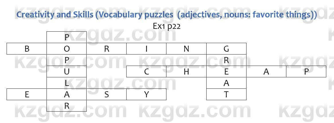 Английский язык Ben Wetz 5 класс 2019 Упражнение Ex1 p22