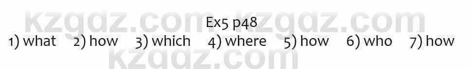 Английский язык Ben Wetz 5 класс 2019 Упражнение Ex5 p48