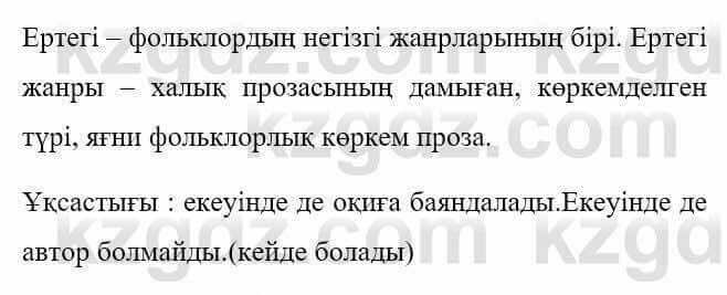 Казахская литература Керімбекова Б. 5 класс 2017 Вопрос 1