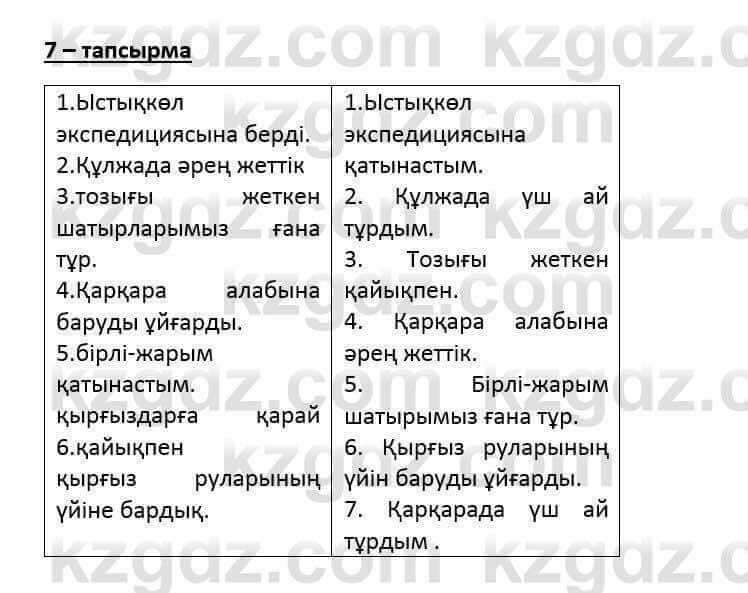 Казахский язык и литература Оразбаева Ф. 6 класс 2018 Упражнение 7