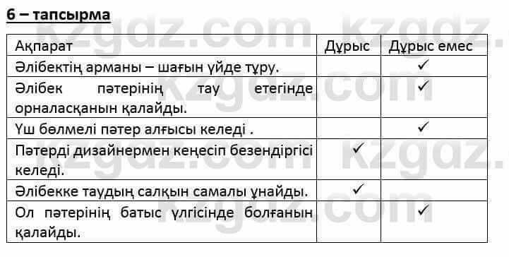 Казахский язык и литература Оразбаева Ф. 6 класс 2018 Упражнение 6