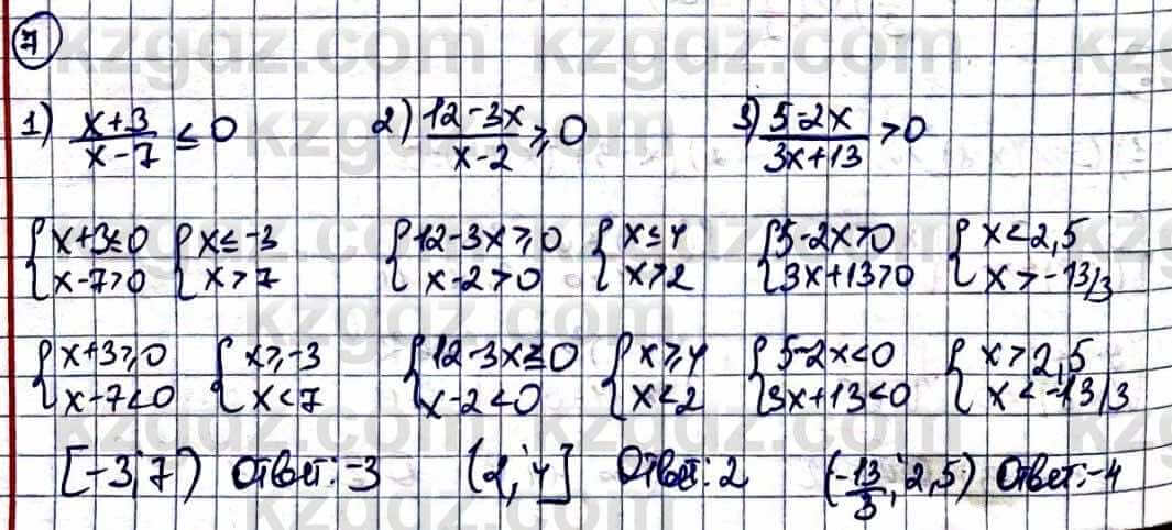 Алгебра Абылкасымова А. 10 класс 2019 Естественно-математическое направление Повторение 7