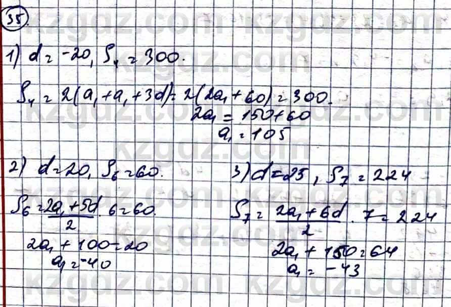 Алгебра Абылкасымова А. 10 класс 2019 Естественно-математическое направление Повторение 35