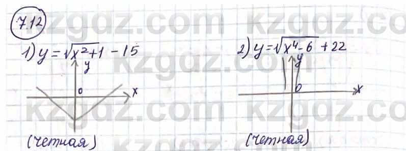 Алгебра Абылкасымова А. 10 класс 2019 Упражнение 7.12