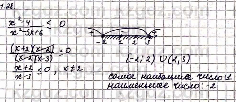 Алгебра Абылкасымова А. 10 класс 2019 Естественно-математическое направление Упражнение 1.28