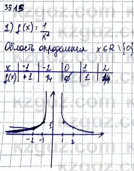 Алгебра Абылкасымова А. 10 класс 2019 Естественно-математическое направление Упражнение 39.15