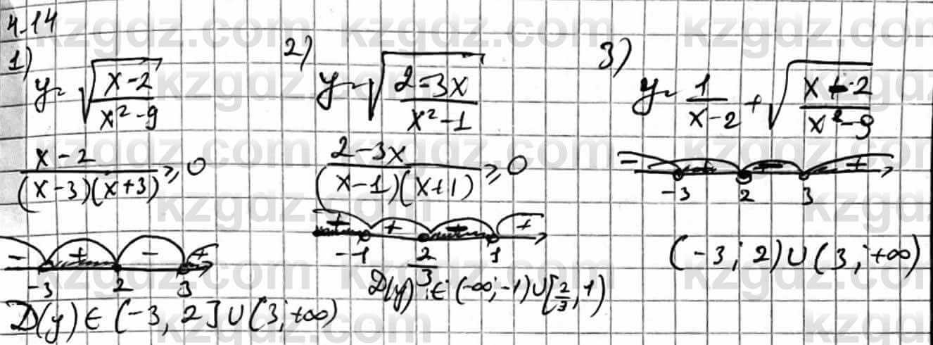 Алгебра Абылкасымова А. 10 класс 2019 Упражнение 4.14