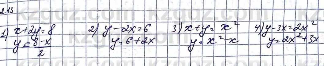 Алгебра Абылкасымова А. 10 класс 2019 Естественно-математическое направление Упражнение 2.13