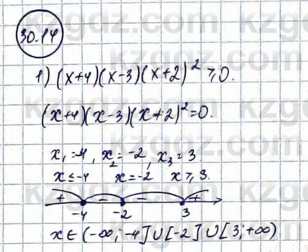 Алгебра Абылкасымова А. 10 класс 2019 Естественно-математическое направление Упражнение 30.14