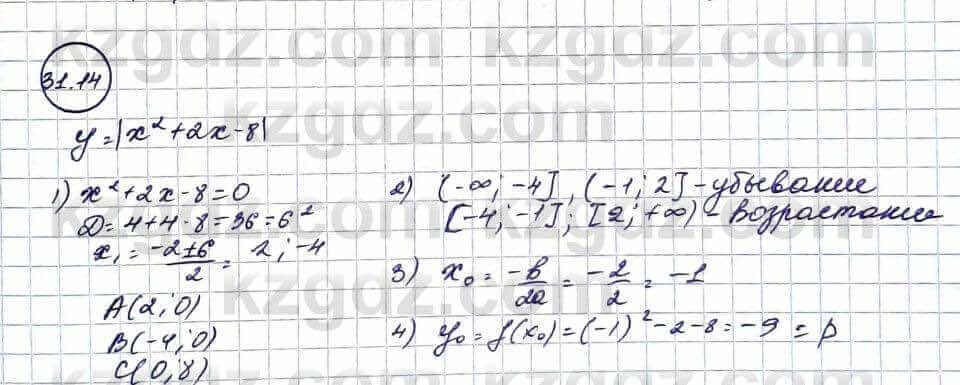 Алгебра Абылкасымова А. 10 класс 2019 Естественно-математическое направление Упражнение 31.14