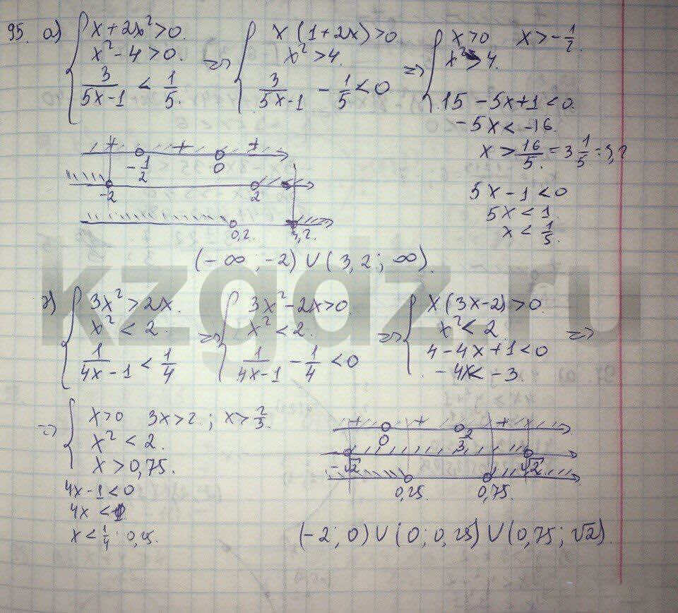 Алгебра Абылкасымова 9 класс Упражнение 95