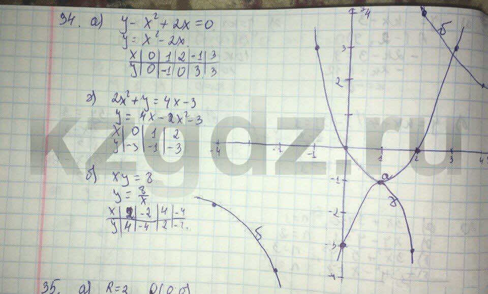 Алгебра Абылкасымова 9 класс Упражнение 34