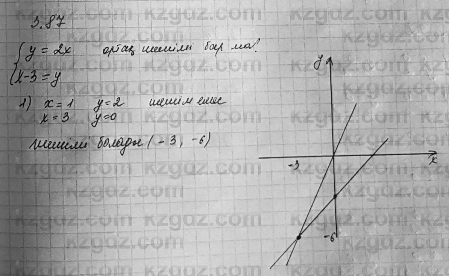 Алгебра Шыныбеков 7 класс 2017 Упражнение 3.87