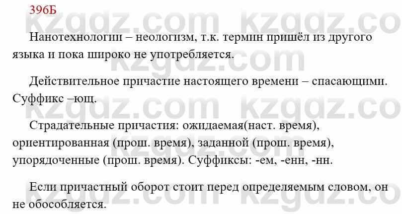 Русский язык Сабитова 8 класс 2018 Упражнение 396Б