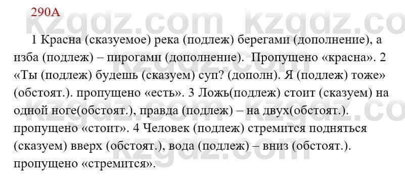 Русский язык Сабитова 8 класс 2018 Упражнение 290А