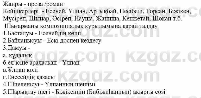 Казахская литература Ақтанова А.С. 9 класс 2019 Упражнение 1