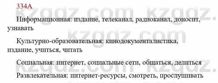 Русский язык Сабитова З. 9 класс 2019 Упражнение 334А