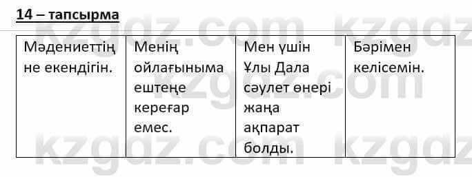 Казахский язык Даулетбекова Ж. 10 класс 2019 Упражнение 14