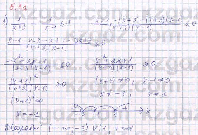 Алгебра Шыныбеков 8 класс 2018 Упражнение 5.81