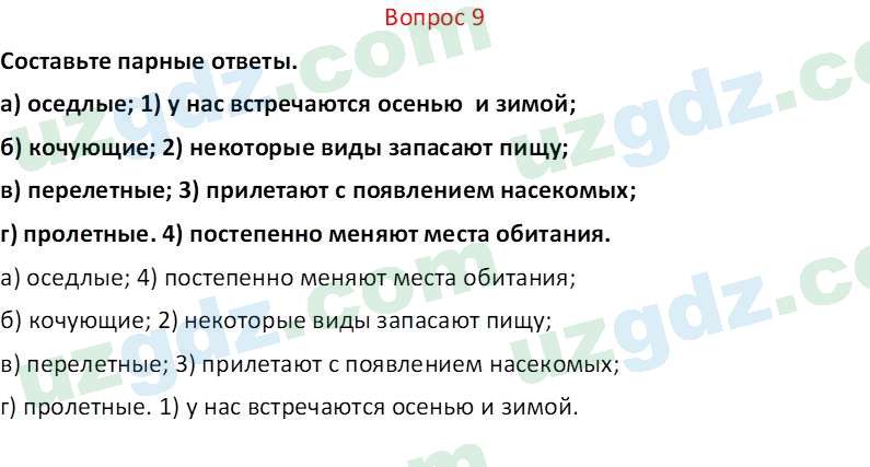 Биология Мавлянов О. 7 класс 2017 Вопрос 91