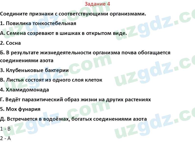 Биология Сапаров К. 7 класс 2022 Задание 41