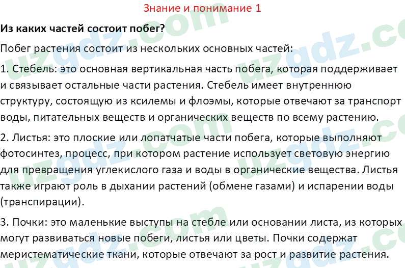 Биология Сапаров К. 7 класс 2022 Знание и понимание 11