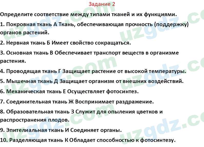 Биология Сапаров К. 7 класс 2022 Задание 21