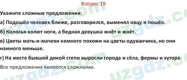 Русский язык Юнусовна Т. О. 7 класс 2022 Вопрос 191