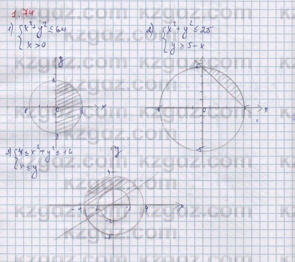 Алгебра Шыныбеков 9 класс 2019 Упражнение 1.74