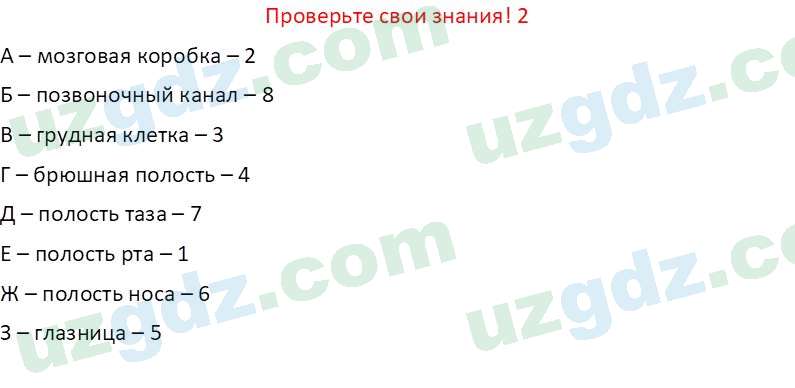 Биология Maвлянов О. 8 класс 2019 Вопрос 21