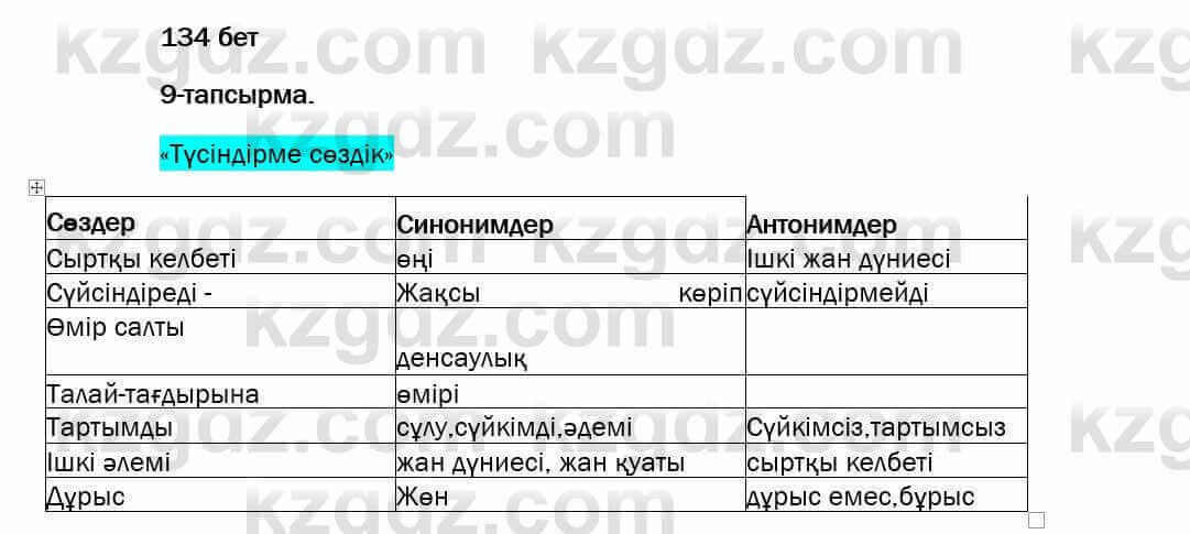 Казахский язык Даулетбекова 5 класс 2017 Упражнение 9