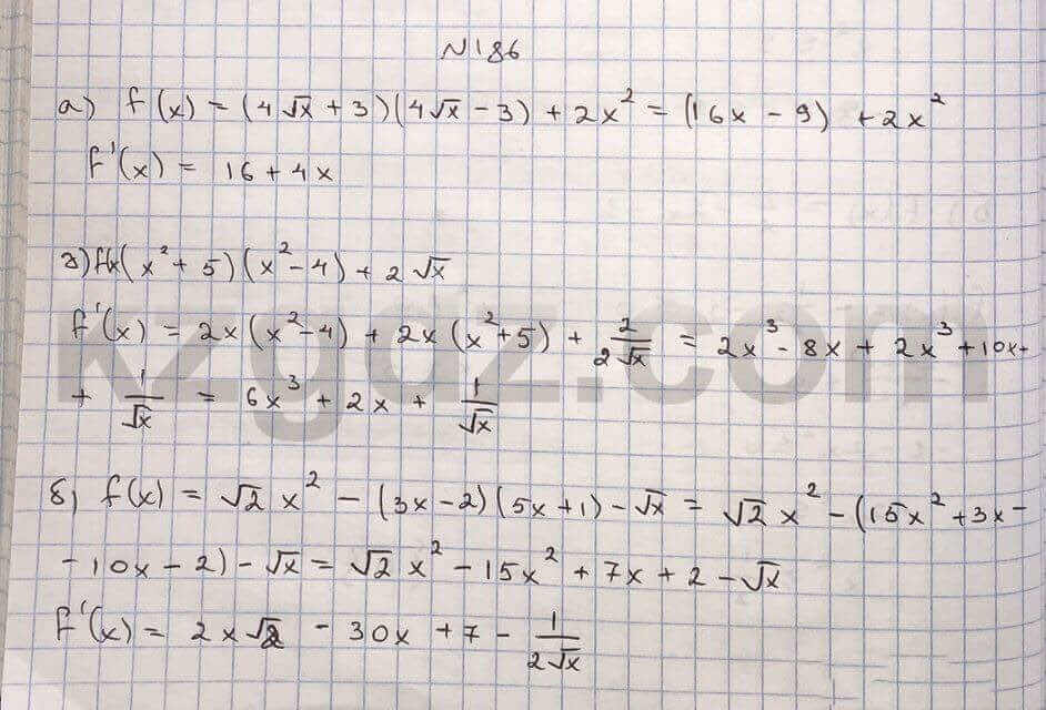 Алгебра Абылкасымова 10 класс Естественно-математическое направление Упражнение 186