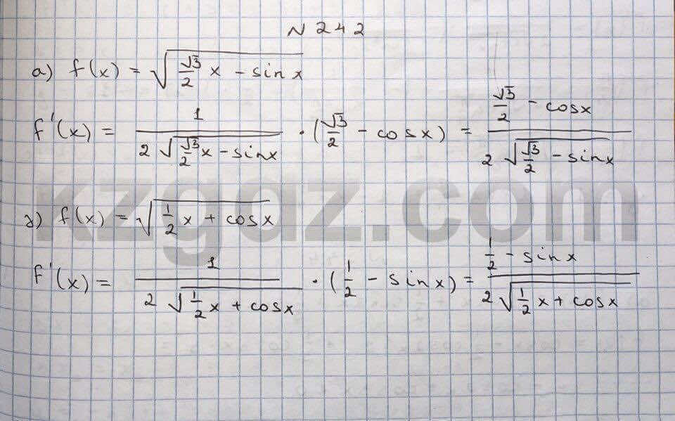 Алгебра Абылкасымова 10 класс Естественно-математическое направление Упражнение 242