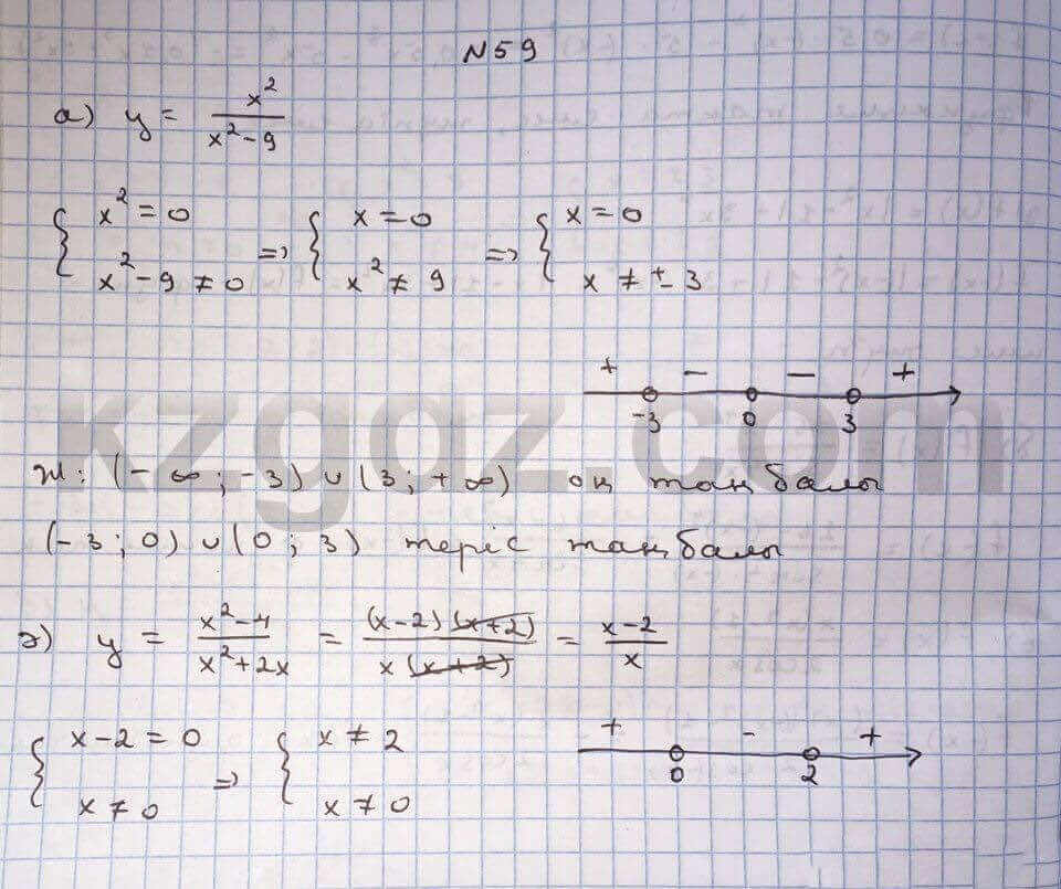 Алгебра Абылкасымова 10 класс Естественно-математическое направление Упражнение 59