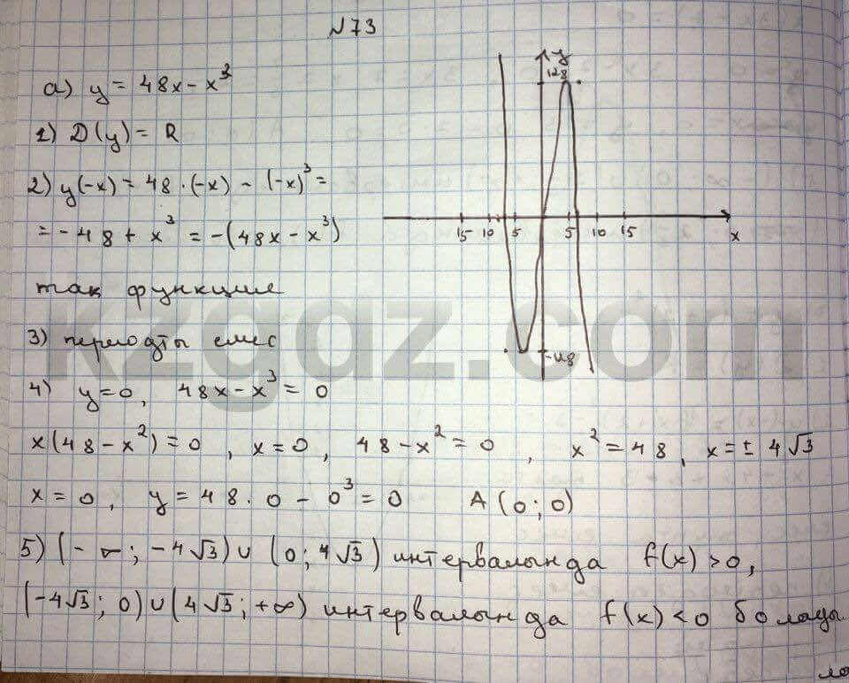 Алгебра Абылкасымова 10 класс Естественно-математическое направление Упражнение 73