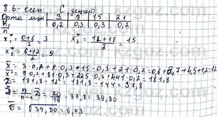 Алгебра ЕМН Абылкасымова 11 класс 2020 Упражнение 8.6