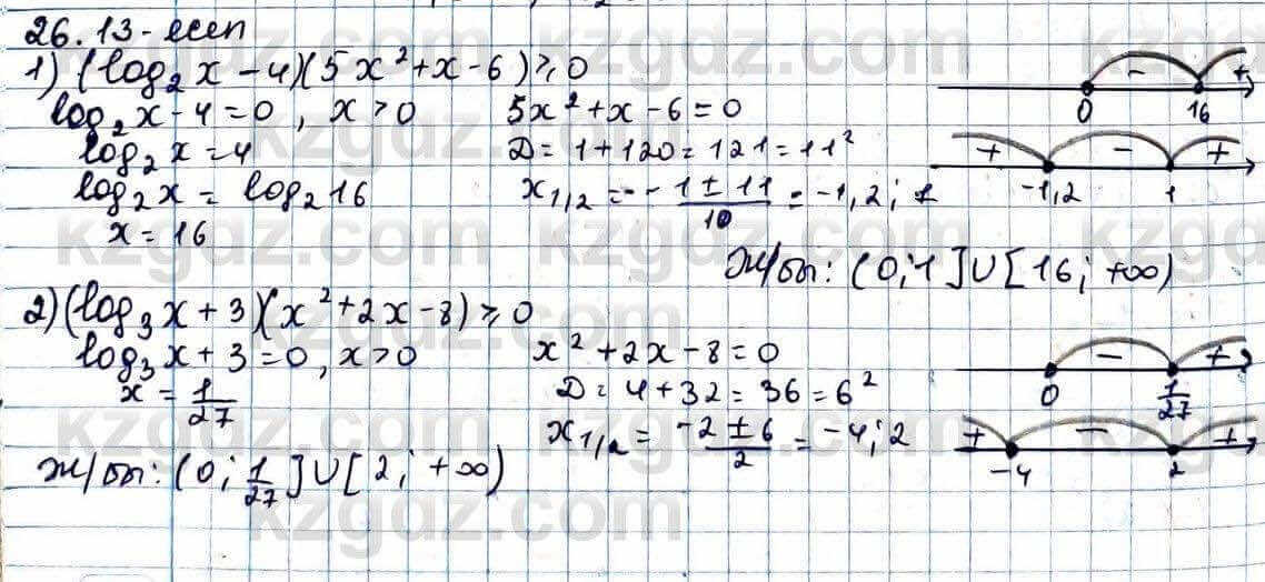 Алгебра ЕМН Абылкасымова 11 класс 2020 Упражнение 26.13