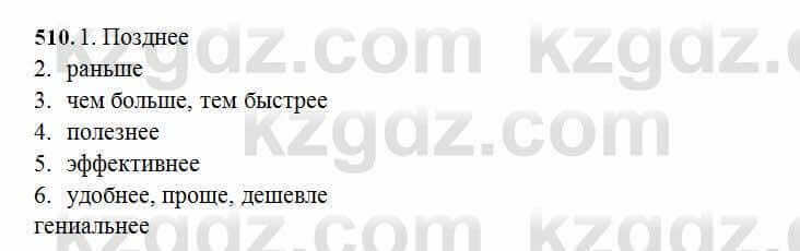 Русский язык Сабитова 6 класс 2018 Упражнение 510