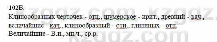 Русский язык Сабитова 6 класс 2018 Упражнение 102Б