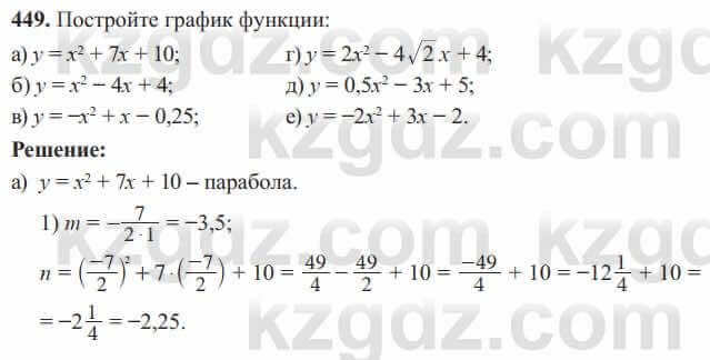 Алгебра Солтан 8 класс 2020 Упражнение 449